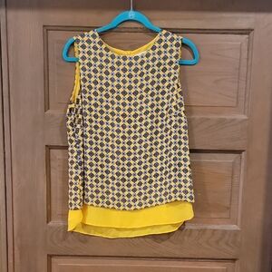 Rose & Olive Black and White Asymmetrical Tank Top